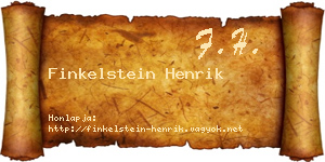 Finkelstein Henrik névjegykártya
